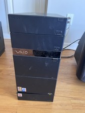 Vtg Sony Pcv A11L Vaio Intel Windows DESKTOP COMPUTER Parts Tower Gold