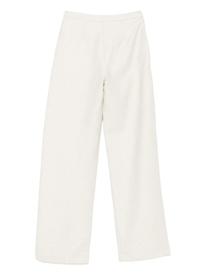 Emporio Armani High-Waisted Ivory Trousers – Textured Weave, Fall/Winter 2025 - Image 2 of 2
