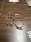 Fashion Jewelry Gold Tone Womens Hoop Style Earrings With Dangling Hearts — photo 1