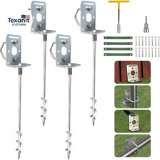 18-Inch Ground Anchors Screw In, Heavy Duty Trampoline Anchor Kit with L Bracket