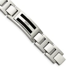 Men's 14mm Two Tone Stainless Steel & Diamond Link Bracelet, 8.75 Inch