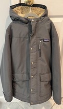 Patagonia Boy s Infurno Jacket Hooded Full Zip Snaps Sherpa Gray Size Large 12