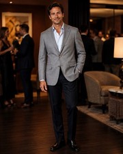 Lauren Ralph Lauren Mens 40R Gray Window, Plain Texture Wool Sport Coat Blazer