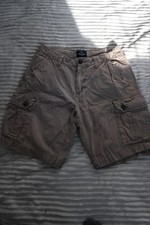 American Eagle Outfitters Men's Classic Cargo Shorts Khaki Cotton Zip Pockets
