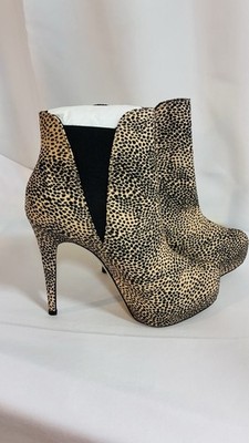 Izabella Rue Women's Leopard Print Ankle Boots Size 8.5