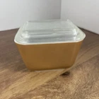 Small Vtg 1½ Cup Pyrex 501 Glass Refrigerator Dish w/Lid Brown Set Replacement