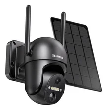  Solar Security Cameras Wireless Outdoor, 2K 360° View Battery Wi-Fi Black
