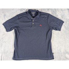 Tommy Bahama IslandZone Supima Polo Shirt Mens Large Navy Blue Short Sleeve Logo