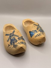 Vintage Dutch Wooden Shoes Hand Carved Hand Painted Clogs