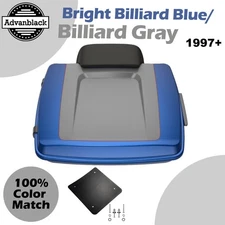 Bright Billiard Blue & Billiard Gray 2-Tone Razor Tour Pack Fits Harley 97+