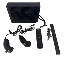 Nintendo Wii RVL-101 Console BUNDLE w/ Remote Sensor Bar AV Cable 2 Nunchuks
