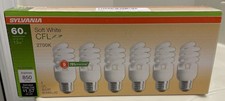 Sylvania Soft White 60 Watt Replacement CFL Light Bulbs Uses 23 Watts/ 6 bulbs