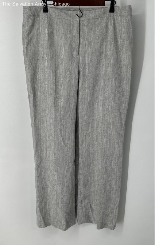 Evan Picone Womens Gray Flat Front Straight Leg Formal Dress Pants Size 16