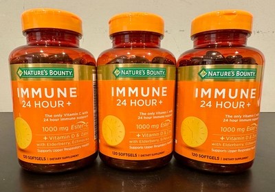 Nature's Bounty Immune 24 Hour + - 120 Softgels, 3 PACK - EXP 02/27 *NEW/SEALED*