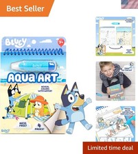Bluey Aqua Art - Reusable Water Reveal Activity Pages With Water Pen for No-M...