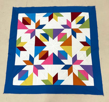 Handmade Christmas Barn Baby Quilt Top 47x47" Pieced BABY/BED/Wall Decor