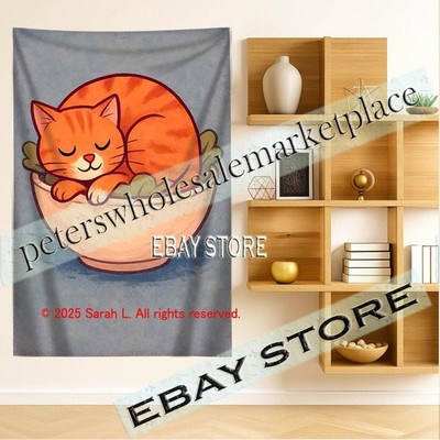 Cute Cat Wall Tapestry Home Decoration decor 39X59 in