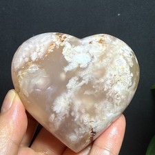 215g Natural sakura agate love heart crystal hand-polished 64