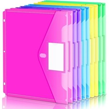 Heavy Duty Plastic Binder Pocket Folders 10 Pack Side Load Pockets Secure