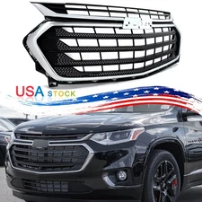 Front Bumper Upper Chrome Grille Grill Fits Chevy Chevrolet Traverse 2018-2021
