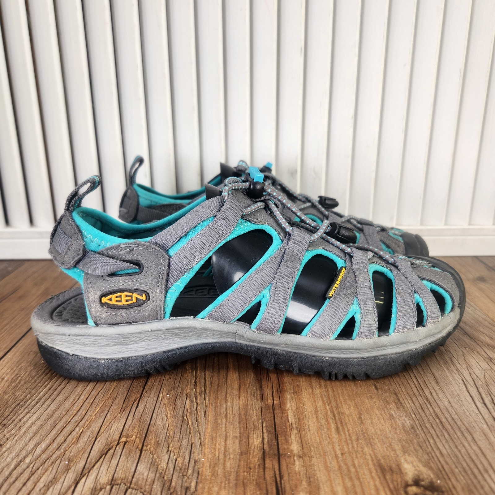 Sandali sportivi Keen Whisper donna taglia 6 grigio verde acqua punta chiusa trail escursionismo 1003717
