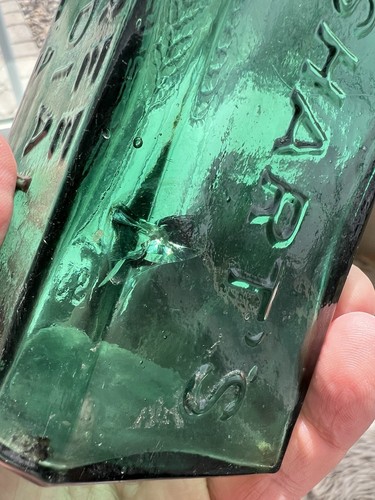 Awesome Teal Green 9 3/4" L.Q.C. WISHART’S PINE TREE TEER HERZFLASCHE - Bild 5 von 11
