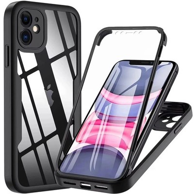 Clear 360 Full Body Case für iPhone 16 17 15 14 13 12 11 Pro Max 17e 7 Plus SE