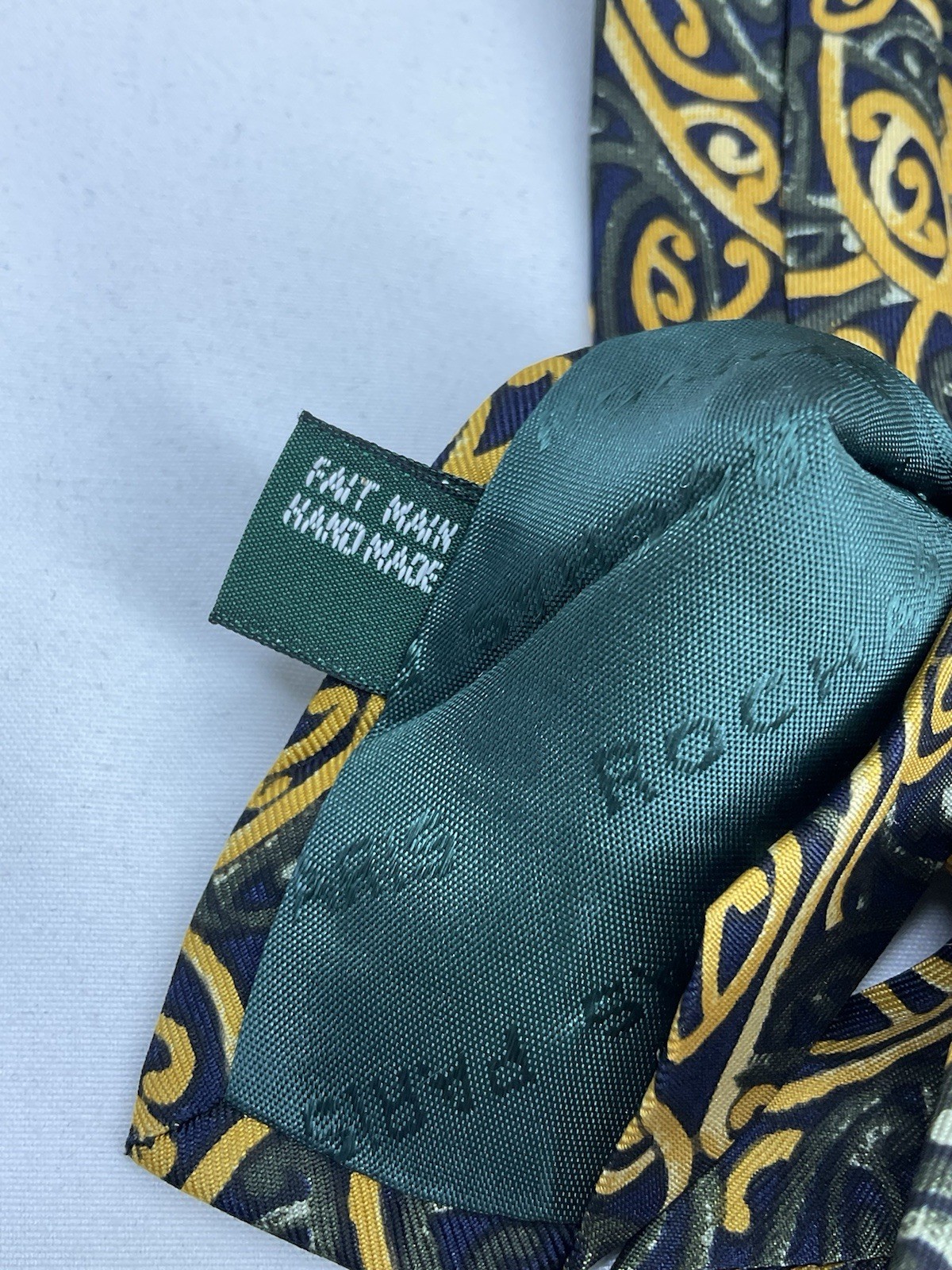 ROCHAS PARIS men’s Silk Vintage Tie  W A Geometric Baroque Print M.i.france GC image 5