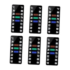  6 PCS Aquarium Thermometer Strips, Fish Tank Thermometer 1.58" x 0.67"