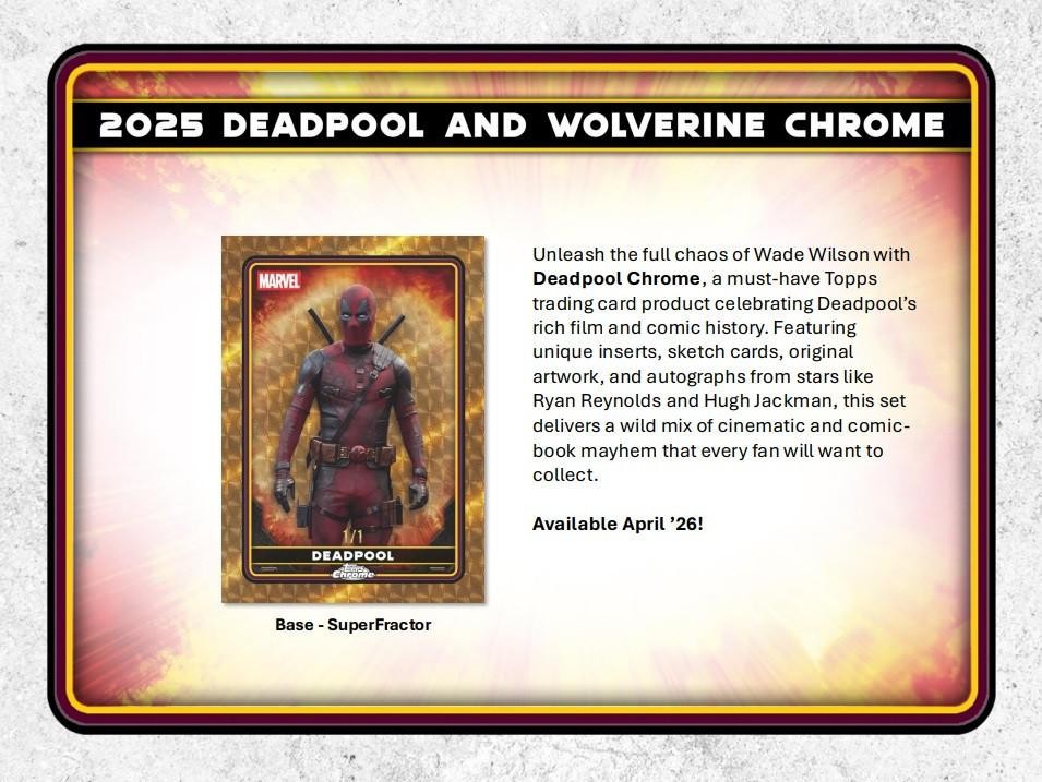 2025 Topps Chrome Marvel Deadpool Blaster Box | eBay