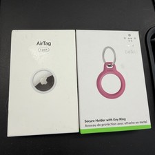 Apple - AirTag 4-Pack - Silver  MX542LL/A Brand New Sealed Lot Belkin Case New