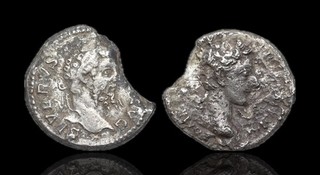 ROMAN EMPIRE. Lot of 2 Silver Denarius Commodus as Caesar and Septimius Severus