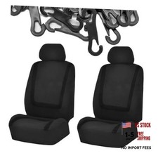 YoRise 2PCS Car Front Seat Cover, Polyester Breathable Automotive Seat Black