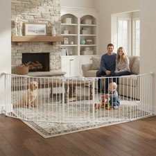 126" Extra Wide Baby Gate for Doorways, Stairs  Fireplace, Auto Close Safety...