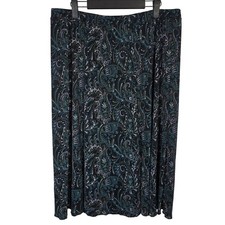 Christopher Banks Paisley Print Maxi Skirt Womens Size L Blue Green Y2K