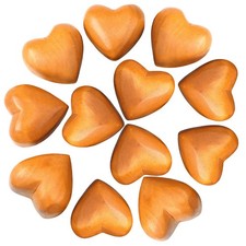 10 Pcs Valentine's Day Small Wooden Hearts Gifts for Crafts Handmade Olive Wo...