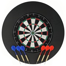 Dartscheibe mit 6 Dartpfeile, Flights, Dart Surround, Stahlspitze Ø45,5 cm Sisal