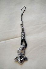 Nickel Rhodium Platted Cell Phone Charm Strap Heart Wings Crown Made in Korea