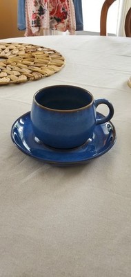 Denby Rams Head English Blue Stoneware Cup And Saucer Replacement 