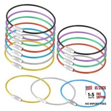14 PCS Wire Keychain Cable Key Ring One Size