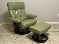 Ekornes Stressless Leather Recliner ‘Pacific’ Chair & Ottoman Large Model