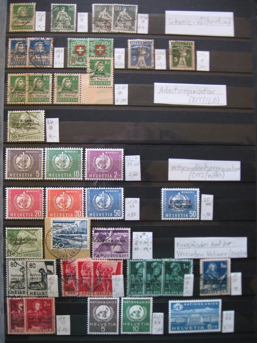 Kl. Schweiz-Sammlung bes. **/0 z.B. Völkerbund, Arbeits u. Weltgesundh. u.a.