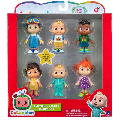 CoComelon 6 Figure Family and Friends - Includes JJ, YoYo, TomTom, Nina, Cody - 