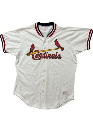 Vintage 80s St Louis Cardinals MLB Rawlings White Jersey Adult