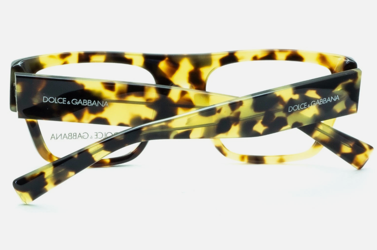 D&G Yellow Tortoiseshell-Inspired Cat-Eye Glasses Dolce & Gabbana DG3384 Tortoise Prescription Eyeglasses main image 2