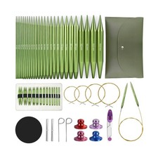 Knitting Needles Set, 13 Pairs Aluminum Interchangeable Circular Knitting Nee...