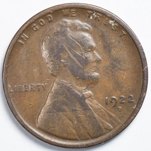 1922-D Lincoln Wheat Penny Fine (F) Details