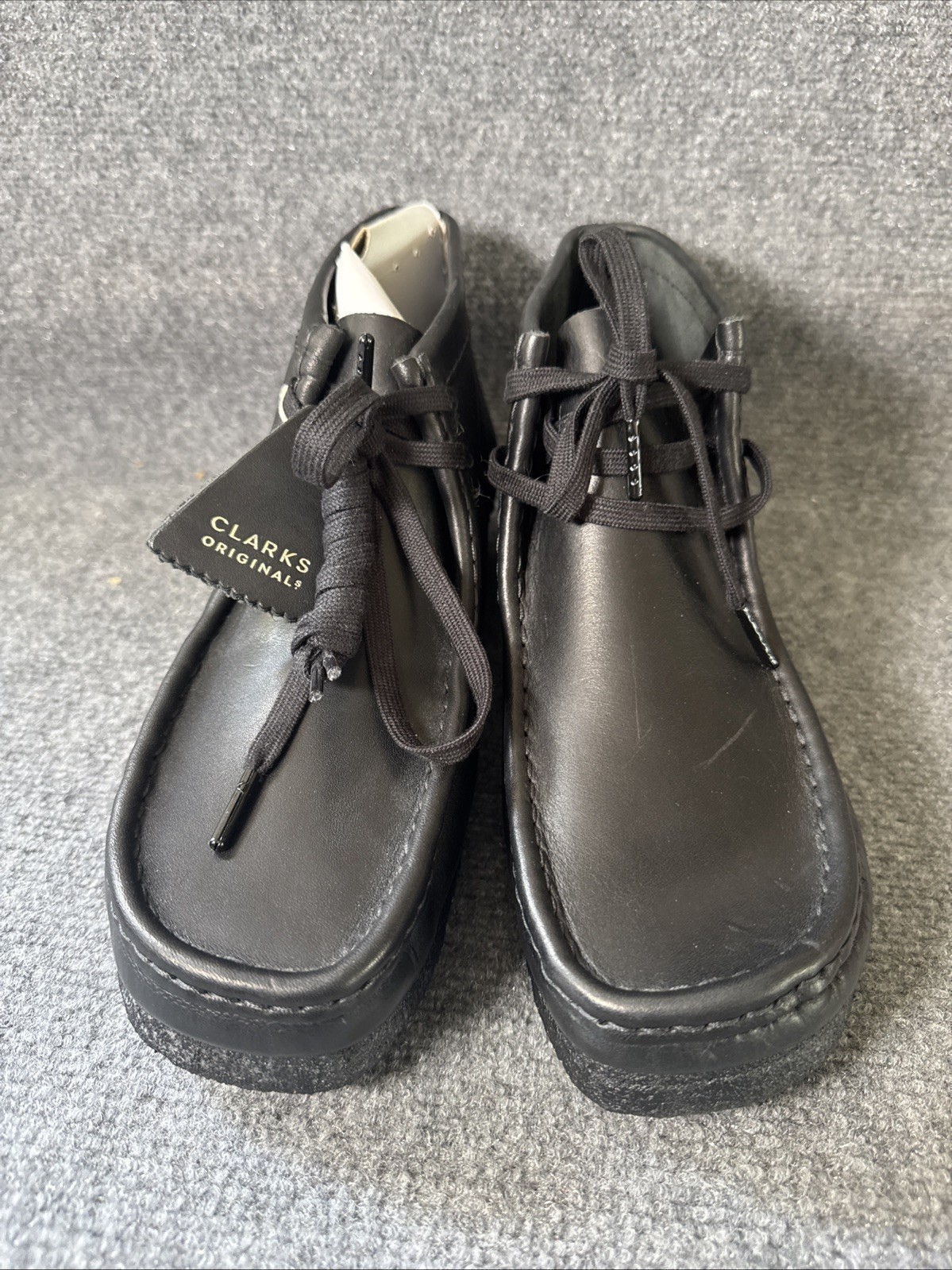 CLARKS ORIGINALS MEN'S WALLABEE BOOTS BLACK LEATHER Size 11