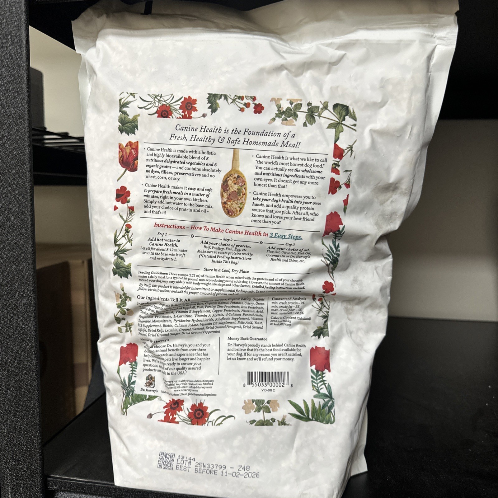 Dr. Harvey&rsquo;s Dehydrated Base Mix for Dogs Organic Whole Grains 5 Lbs Exp 11/2026