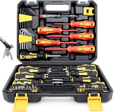 Amartisan 72-Piece Magnetic Screwdriver Set Insulated Tools Multi-Use Kit Case